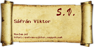 Sáfrán Viktor névjegykártya